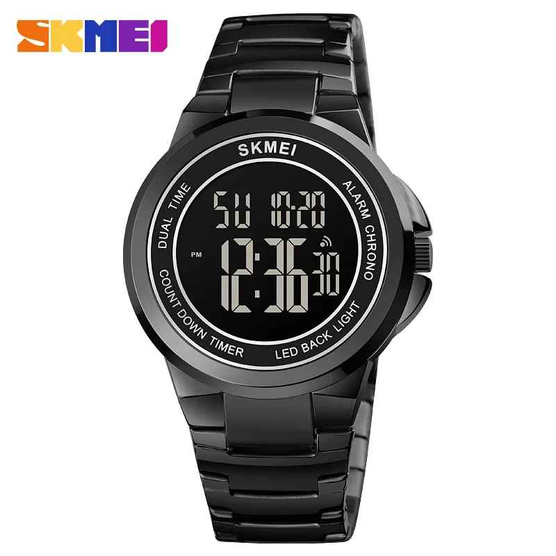 SKMEI 1712 Luxury Men's Watch, Stainless Steel, Black