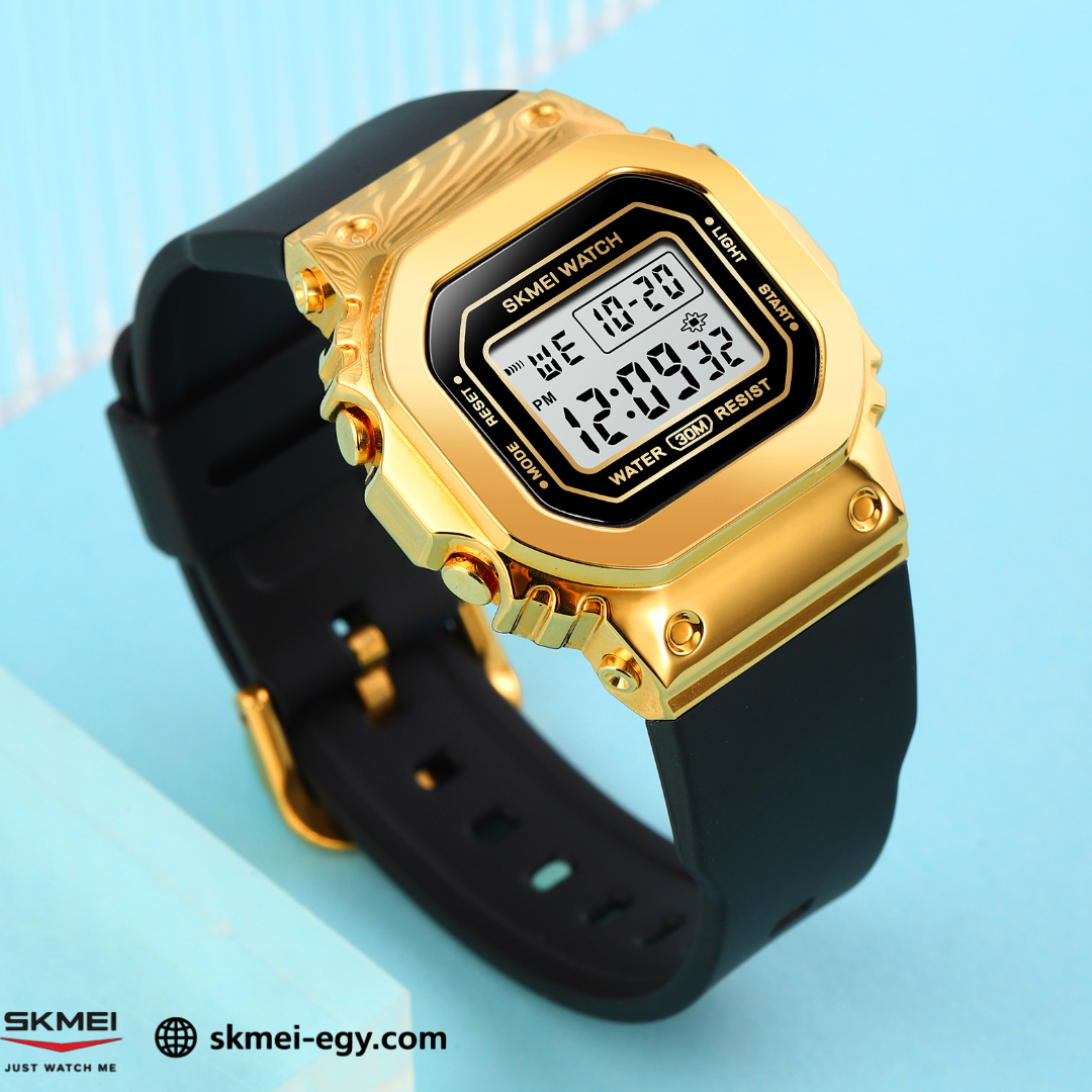 ساعة سكيمي 1796 رسمية ورياضية في نفس الوقت مصممة خصيصًا للرجال والنساء (أسود&ذهبي)