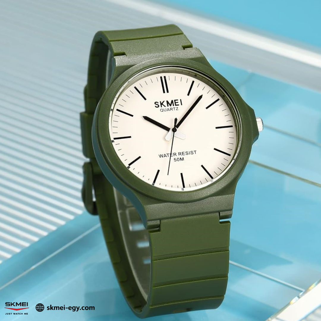 ساعة سكيمي 2108 عقارب بتصميم كلاسيكي بسيط للجنسين زيتي