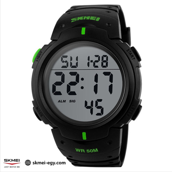 SKMEI 1068 Digital Multi-function Waterproof Watch Black & Green