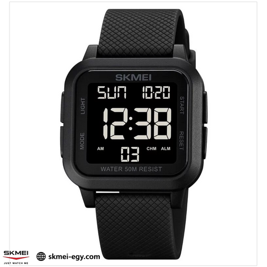 ساعة سكيمي 1894 رقمية رياضية للجنسين مقاومة للماء أسود&أسود