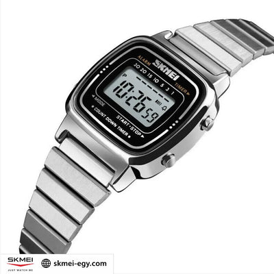 ساعة سكيمي 1901 رقمية كلاسيك ستانلس ستيل سوار فضي