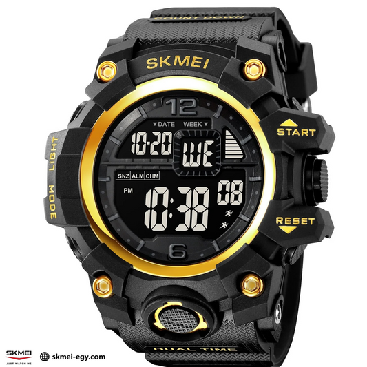 ساعة سكيمي 2245  رياضية رقمية مقاومة للماء (أسود&ذهبي)