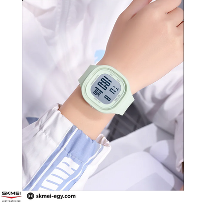 
ساعة سكيمي 2290  رقمية رياضية أنيقة للجنسين أخضر فاتح &أبيض