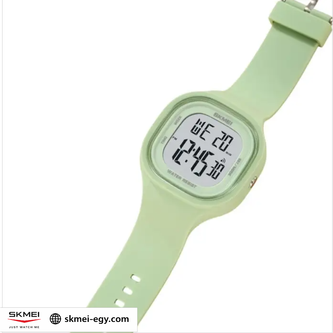 
ساعة سكيمي 2290  رقمية رياضية أنيقة للجنسين أخضر فاتح &أبيض