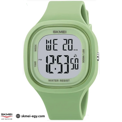 
ساعة سكيمي 2290  رقمية رياضية أنيقة للجنسين أخضر فاتح &أبيض