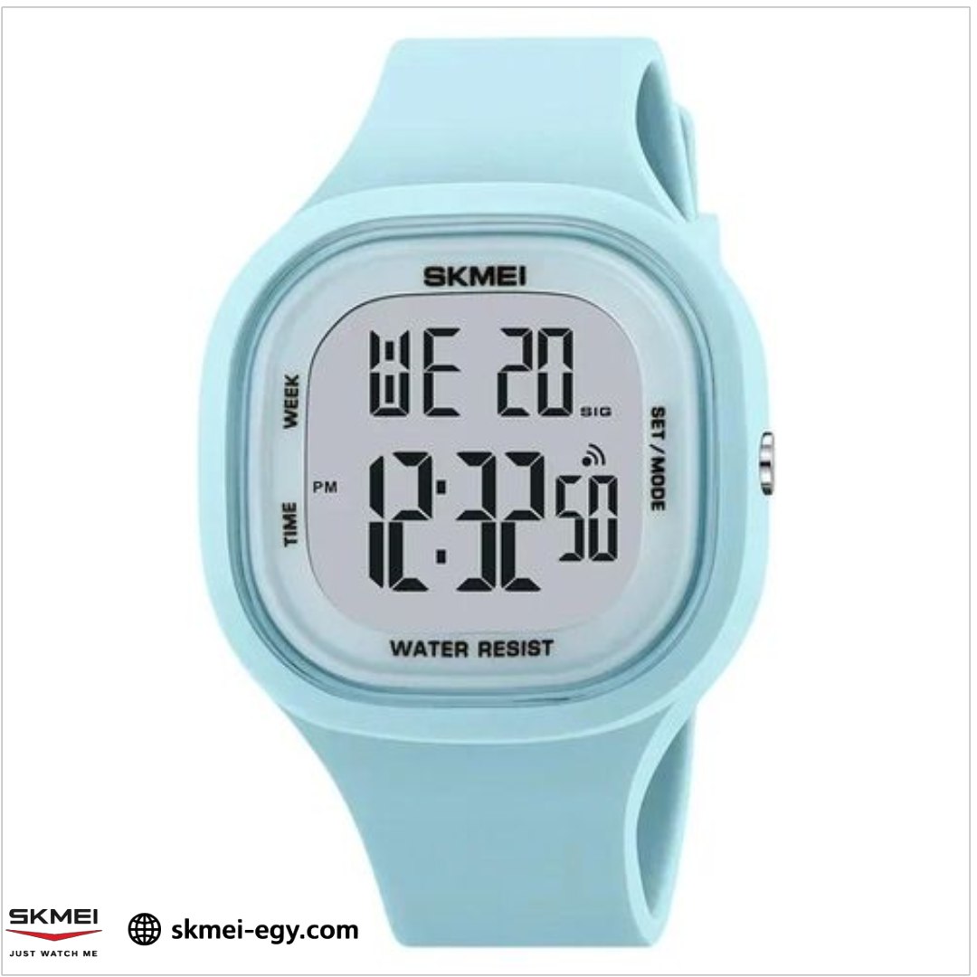 ساعة  سكيمي 2290 رقمية رياضية أنيقة للجنسين أزرق&أبيض