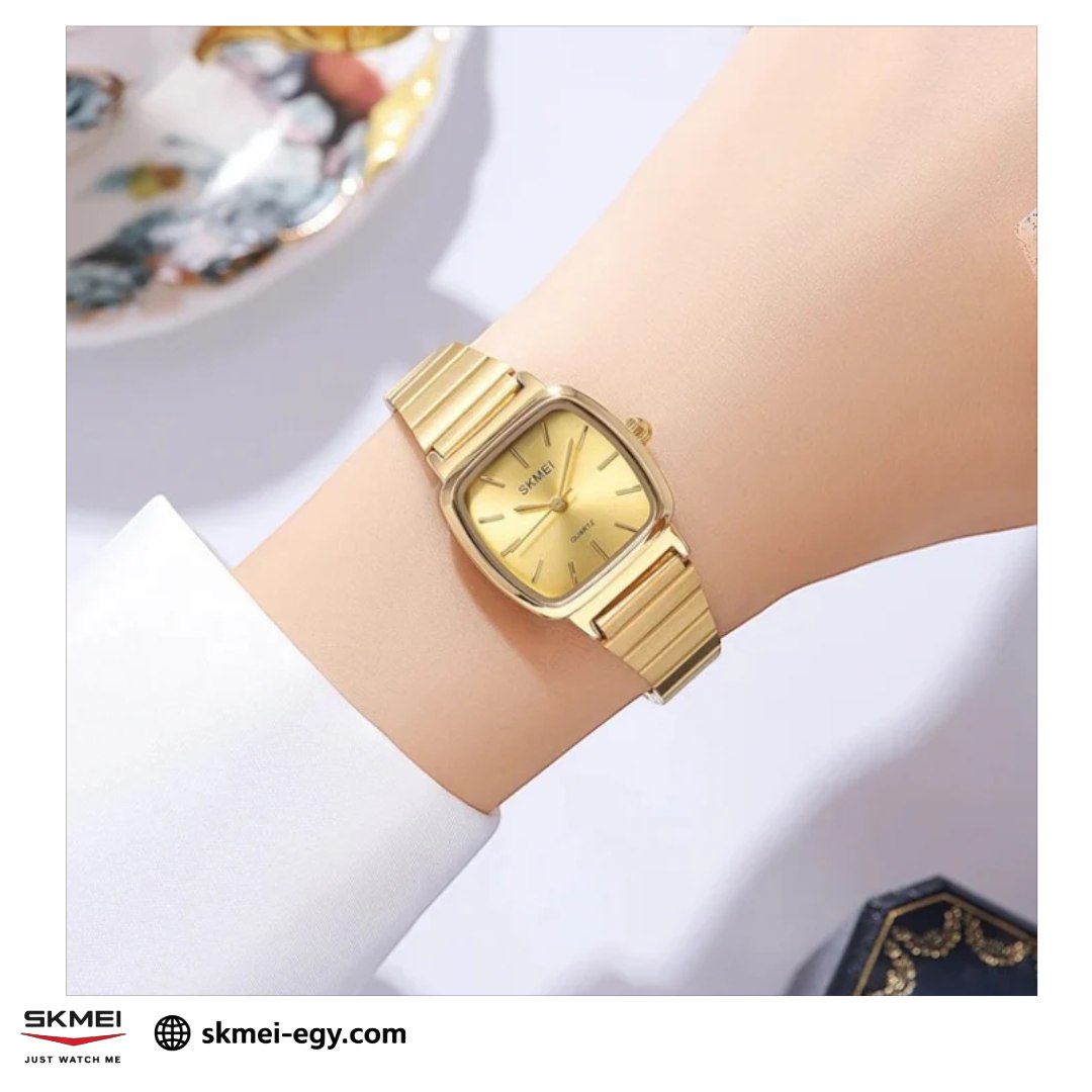 ساعة سكيمي 2492 رقمية كلاسيك ستانلس ستيل سوار ذهبي