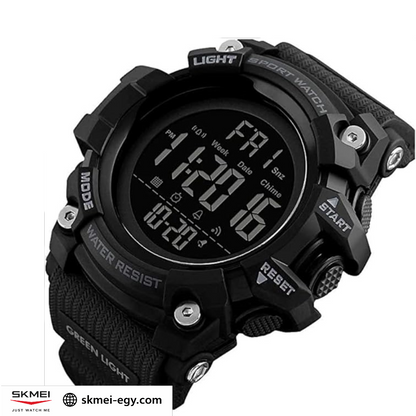 ساعة سكمي 1384 رقمية متعددة الوظائف مقاومة للماء (أسود)