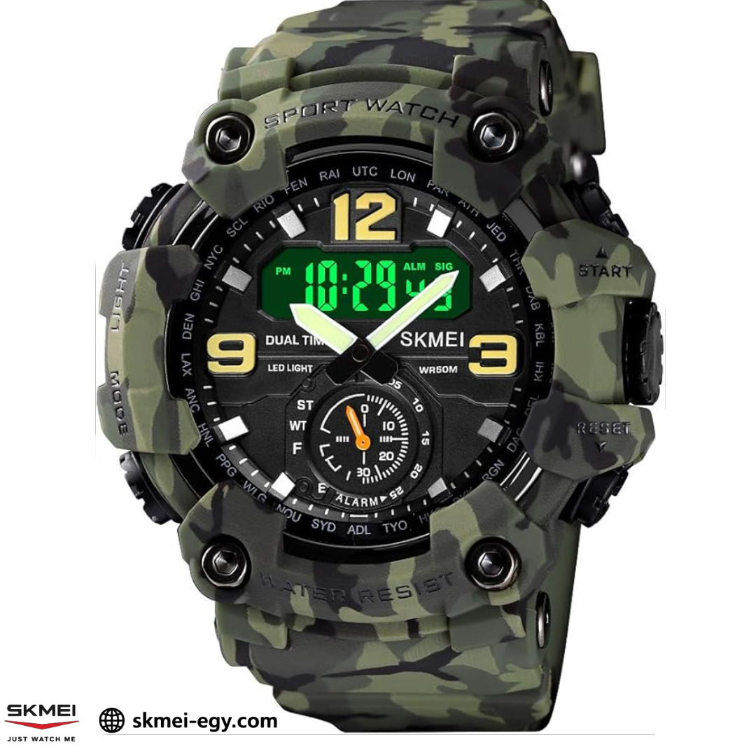 ساعة سكيمي  1637   رياضيه كاجوال مقاومة للماء(أخضر جيشي)