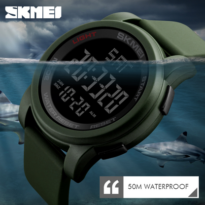 SKMEI 1257 ساعة رياضية عصرية اللون الزيتي