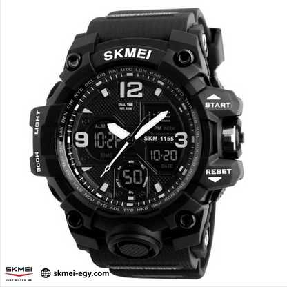 ساعة سكيمي  1155  رياضية مقاومة للماء (أسود)