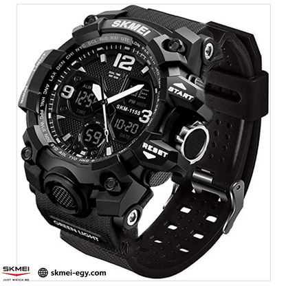 ساعة سكيمي  1155  رياضية مقاومة للماء (أسود)