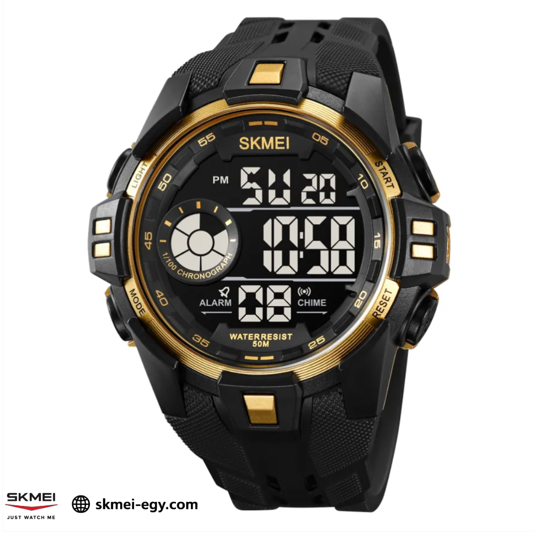 SKMEI 2123 Black&Gold ساعة رياضية متعددة الوظائف مقاومة للماء