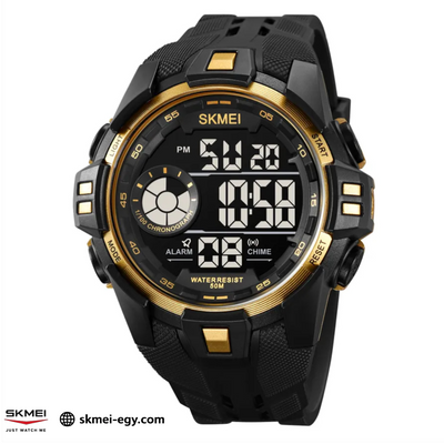 SKMEI 2123 Black&Gold ساعة رياضية متعددة الوظائف مقاومة للماء