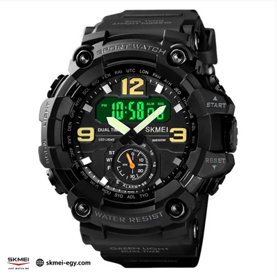 ساعة سكيمي  1637  رياضيه كاجوال مقاومة للماء (أسود)