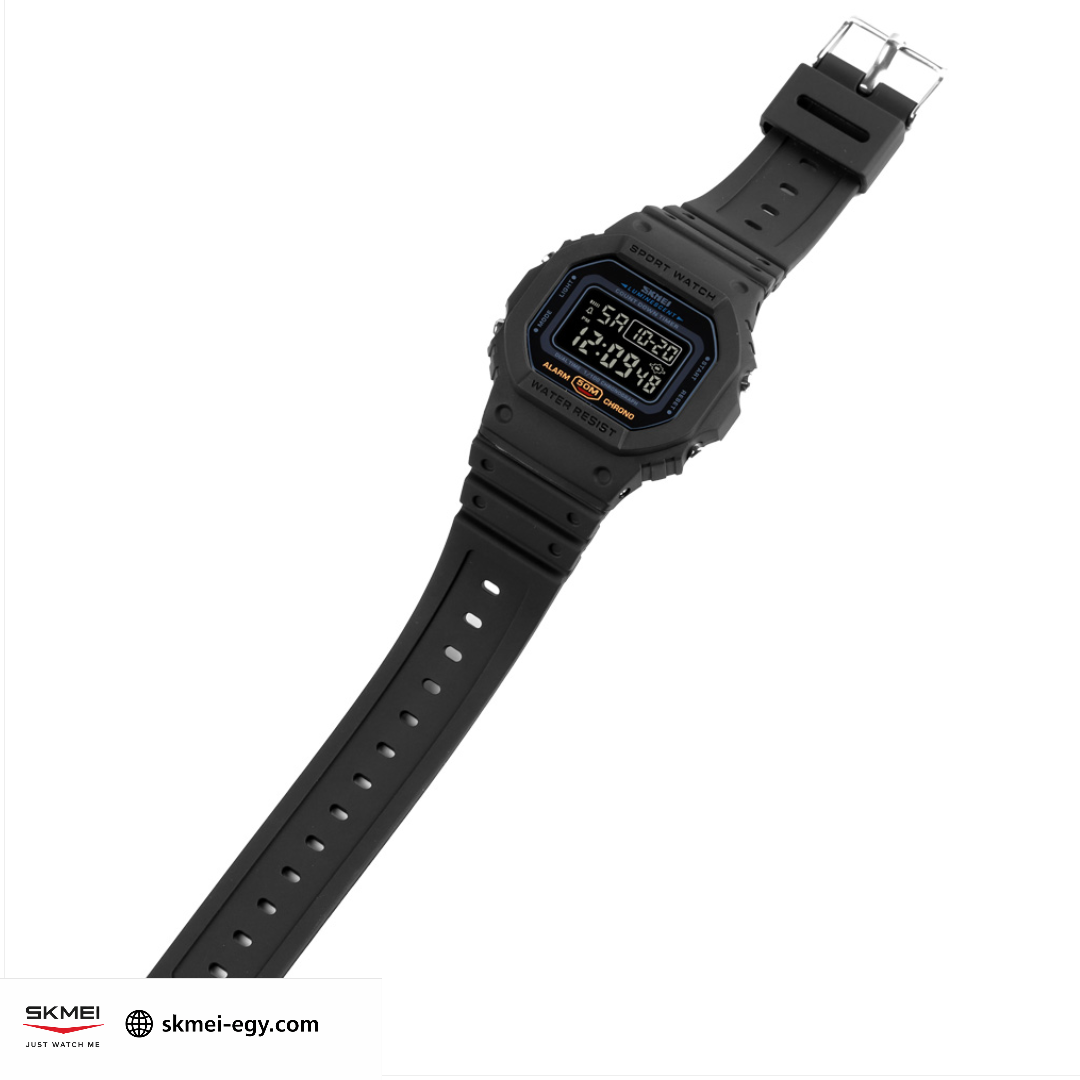 ساعة  سكيمي  1628  رقمية رياضية  (أسود&أسود)