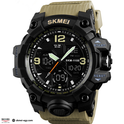 ساعة سكيمي 1155  رياضية مقاومة للماء (بيج)