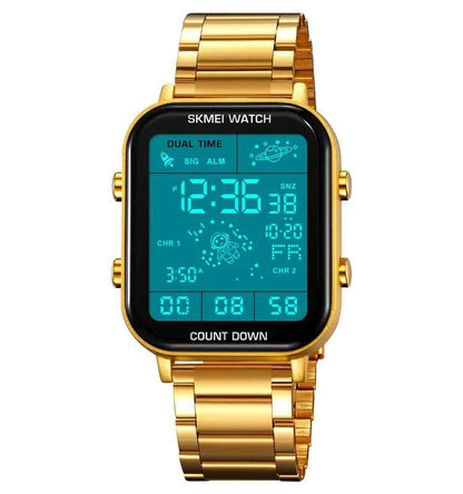 SKMEI 2301 ساعات رقمية رياضية فاخرة مقاومة للماء من الفولاذ المقاوم للصدأ مقاومة للصدمات