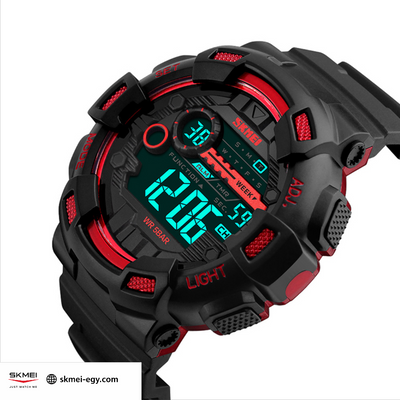 SKMEI 1243 Black&amp;Red Stylish Digital Sports Watch