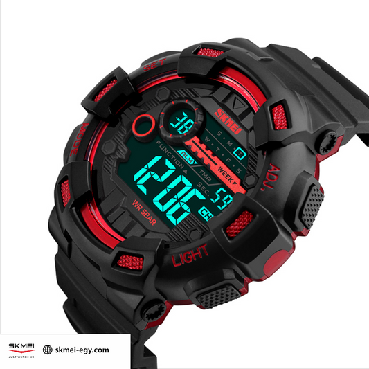 SKMEI 1243 Black&amp;Red Stylish Digital Sports Watch