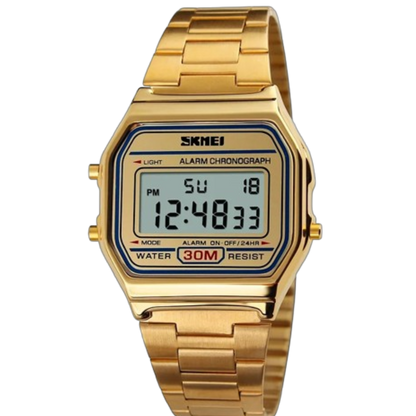 SKMEI 1123 Classic Digital Watch Stainless Steel Blue Strap
