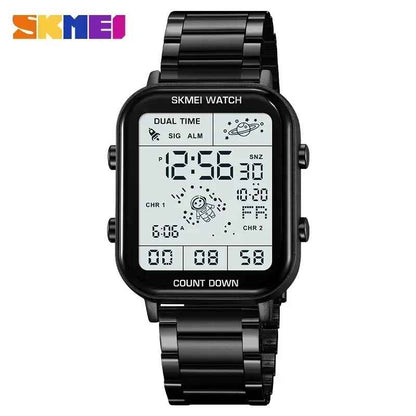 SKMEI 2301 ساعات رقمية رياضية فاخرة مقاومة للماء من الفولاذ المقاوم للصدأ مقاومة للصدمات