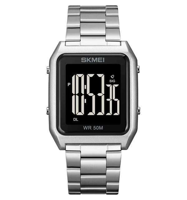 SKMEI 1879 Digital Stainless Steel Watch — Silver