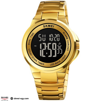 ساعة سكيمي 1712  فاخرة للرجال من الفولاذ المقاوم للصدأ   (ذهبي&أسود)