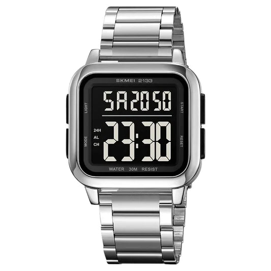 SKMEI 2133 Luxury Men's Silver Stainless Steel Waterproof Watch
