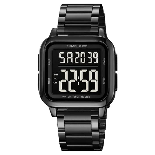 SKMEI 2133 Men's Luxury Black Stainless Steel Watch, Water Resistant