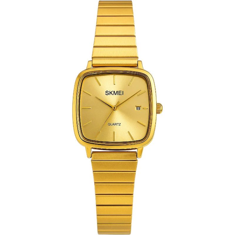 SKMEI 2491 ساعة كلاسيكية ذهبي بعقارب للجنسين