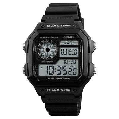 SKMEI 1299 Men's Stylish Digital Watch (Black & White)