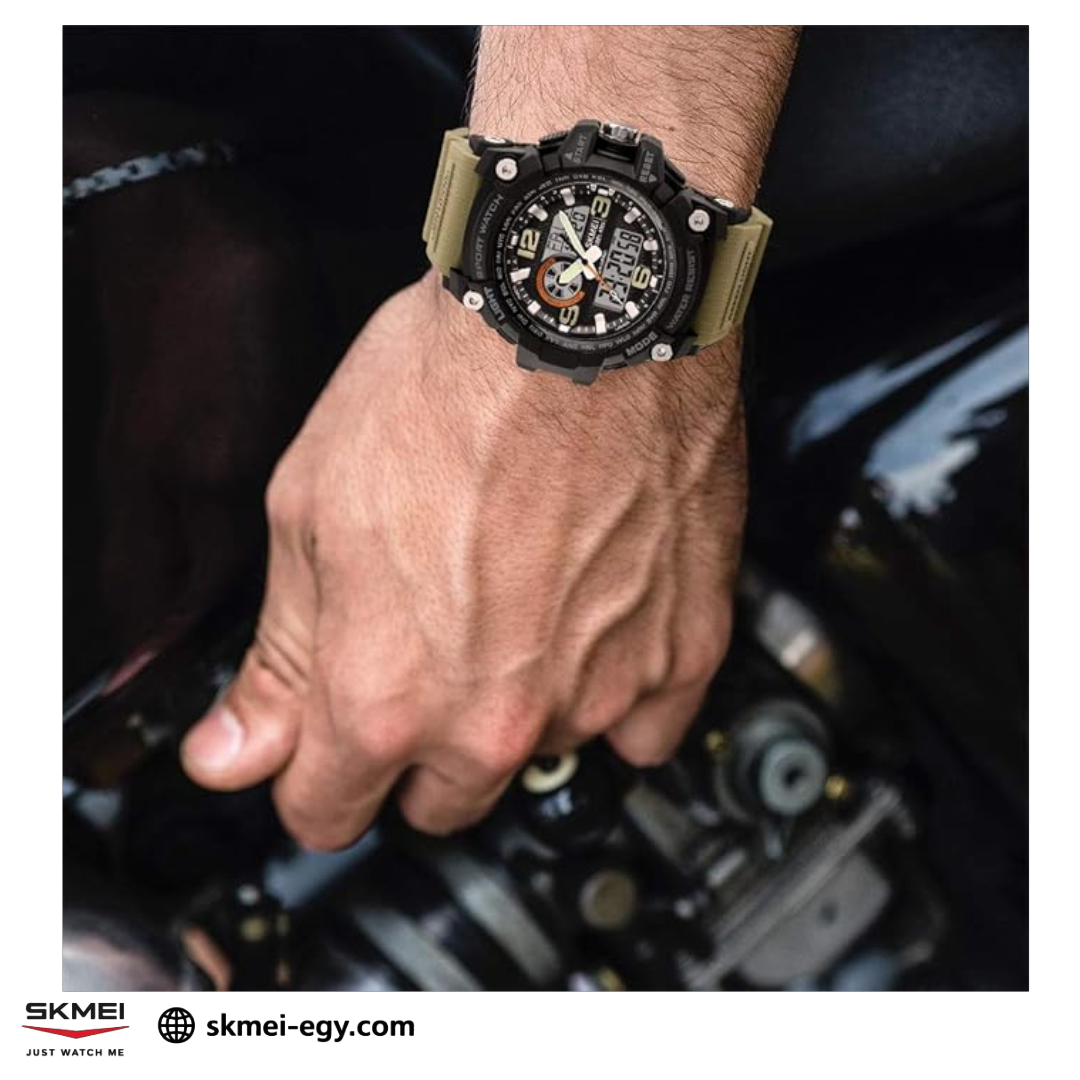 ساعة سكيمي1283  رياضية مزدوجة أرقام وعقارب