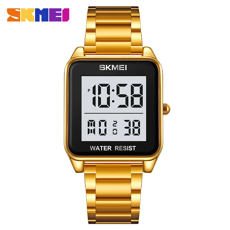 SKMEI 2154 Men's Stainless Steel Watch Gold Multifunction