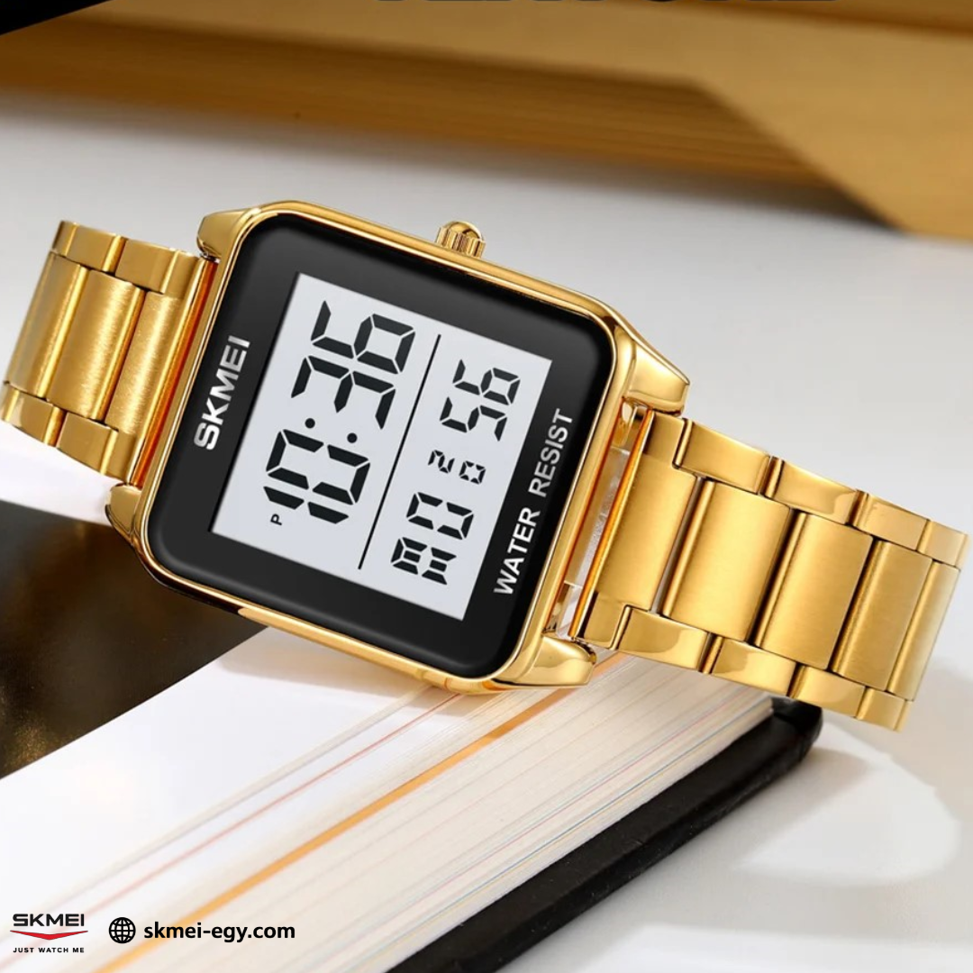 ساعة سكيمي 2154   للرجال من الفولاذ المقاوم للصدأ ذهبي متعددة الوظائف (ذهبي&أبيض)