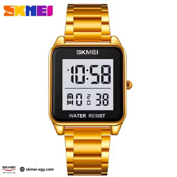 SKMEI 2154 Men's Gold Stainless Steel Multifunction Watch (Gold&White)