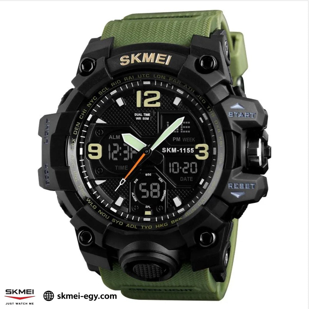 ساعة  سكيمي 1155 رياضية مقاومة للماء  (أخضر)