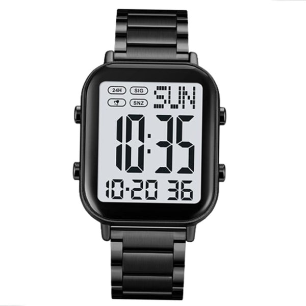 SKMEI 2259 Digital Classic Stainless Steel Watch (Black & White)