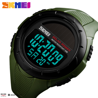 ساعة سكيمي 1405  رياضية رقمية بسوار مطاطي (أخضر)