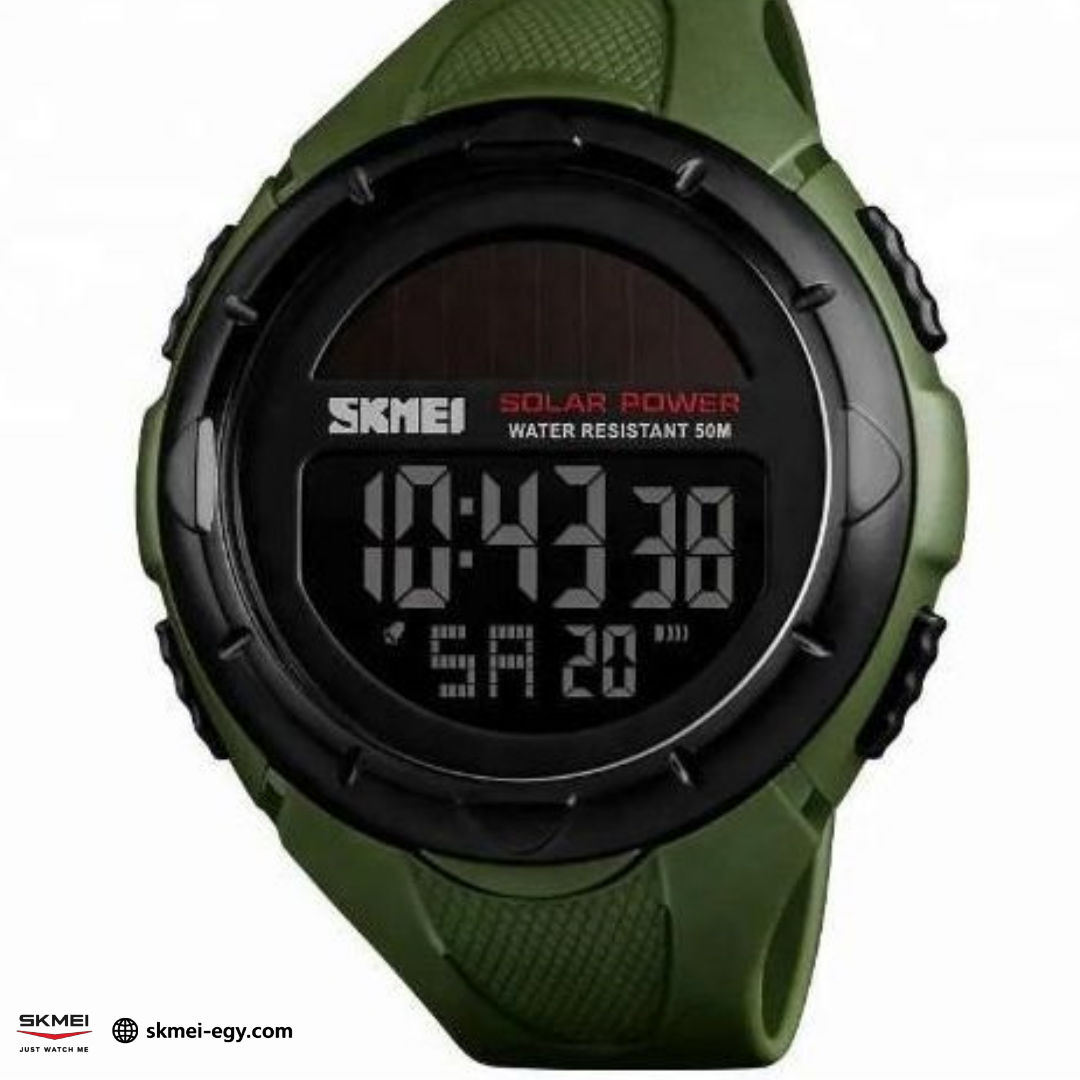 ساعة سكيمي 1405  رياضية رقمية بسوار مطاطي (أخضر)