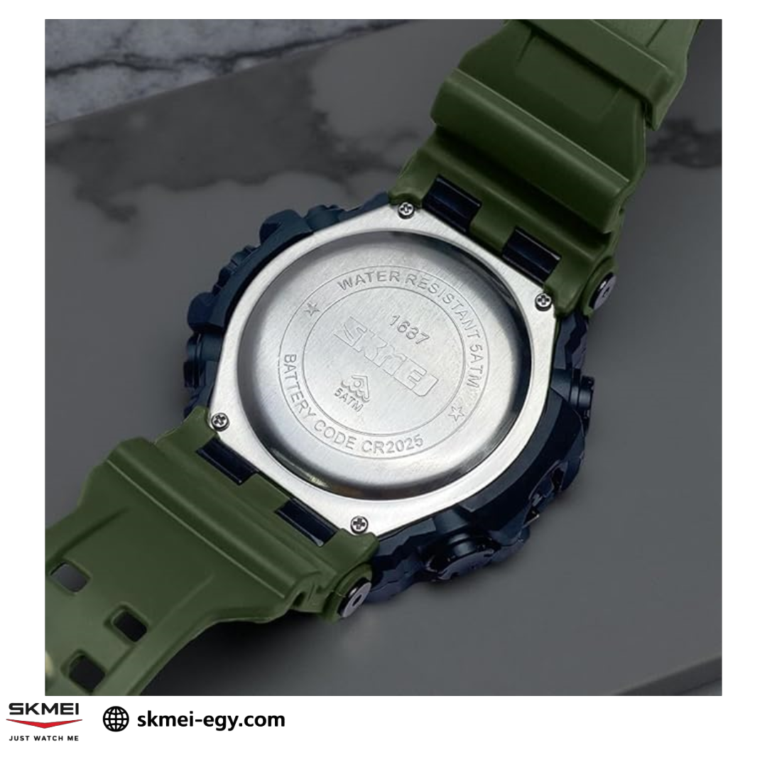 ساعة سكيمي 1637 رياضيه كاجوال مقاومة للماء  (أخضر)
