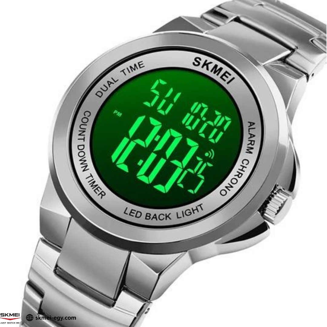 ساعة  سكيمي  1712 فاخرة للرجال من الفولاذ المقاوم للصدأ  (فضي&أسود)