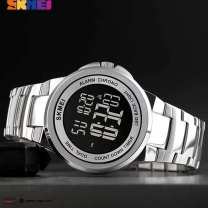 ساعة  سكيمي  1712 فاخرة للرجال من الفولاذ المقاوم للصدأ  (فضي&أسود)