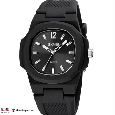 ساعة سكيمي 1717 عقارب نسائية أنيقة مقاومة للماء   (أسود)