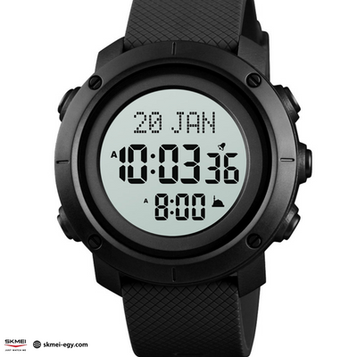 ساعة سكيمي 1728  مواقيت الصلاة(أسود&أبيض)