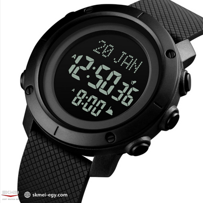 ساعة سكيمي 1728 مواقيت الصلاة (أسود&أسود)