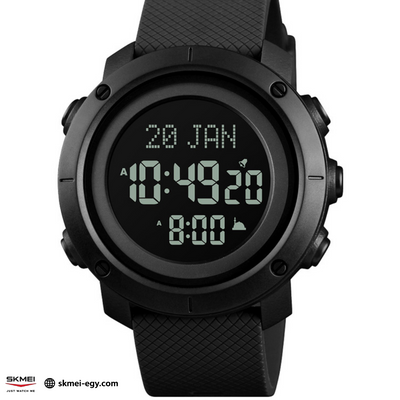 ساعة سكيمي 1728 مواقيت الصلاة (أسود&أسود)