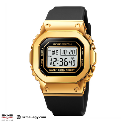 ساعة سكيمي   1796   رسمية ورياضية في نفس الوقت مصممة خصيصًا للرجال والنساء (أسود&ذهبي)