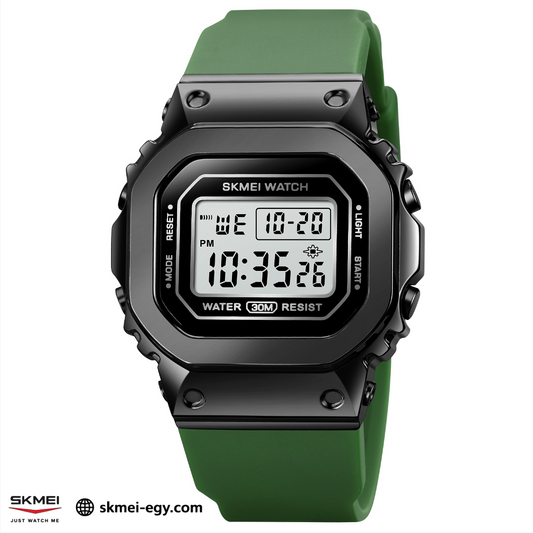 ساعة سكيمي 1796    رسمية ورياضية في نفس الوقت مصممة خصيصًا للرجال والنساء (أخضر&أسود)